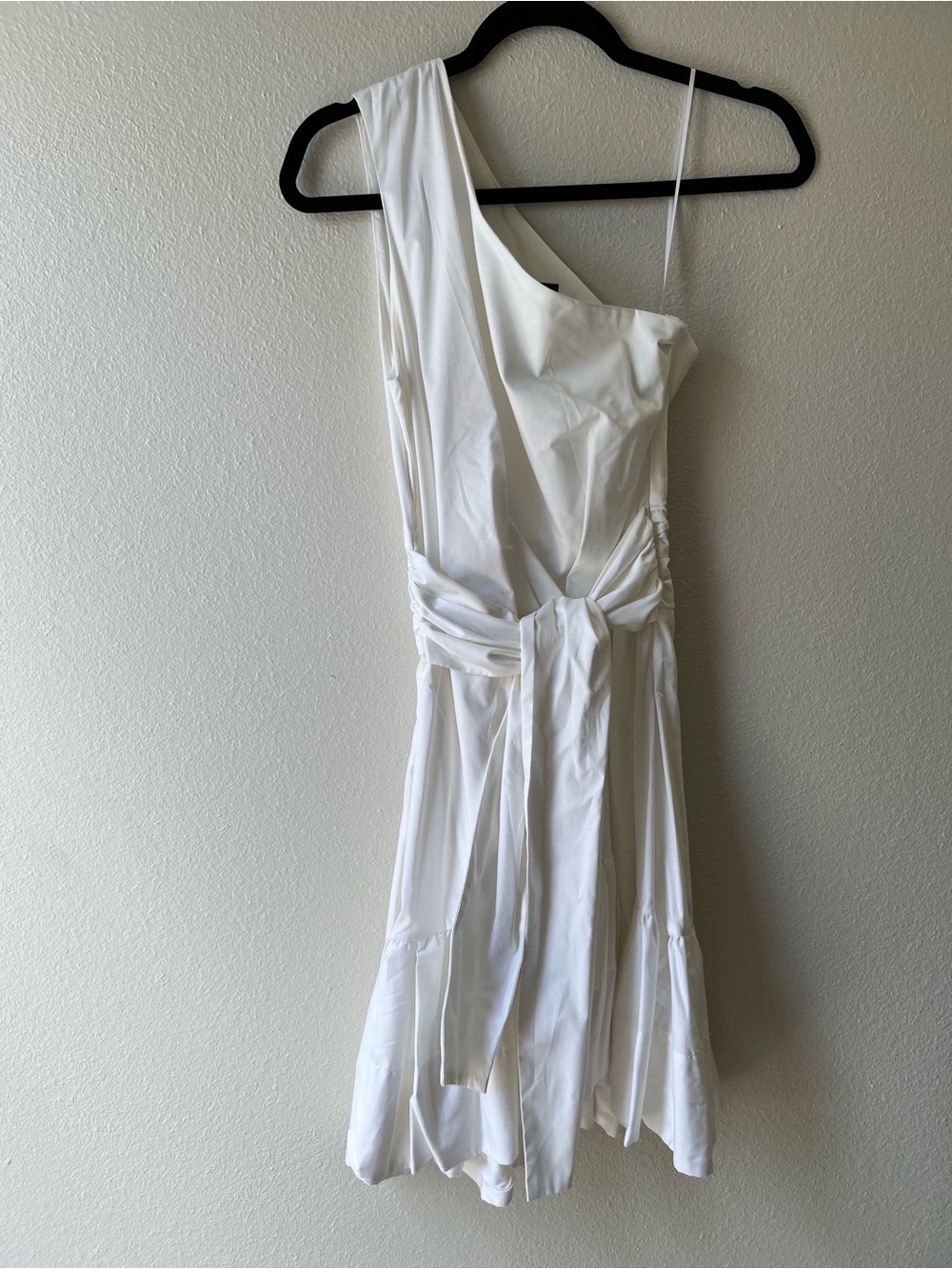 Banana Republic White One-Shoulder Knot-Waist Dress
